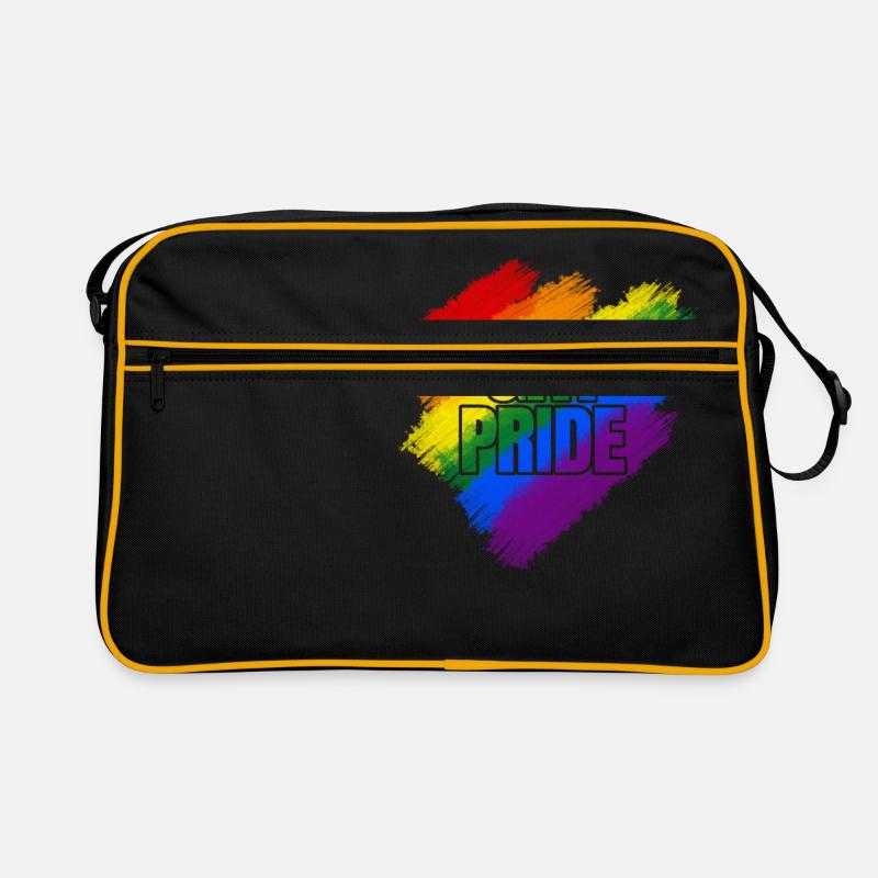 Gay Pride, stolz, Regenbogen, Rainbow, Geschenk Retro Tasche