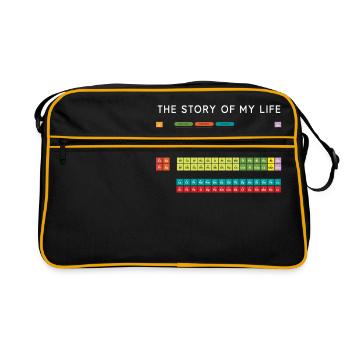 Chemist Elements Science Cool Fun Gift - Retro Bag - black/gold - Front