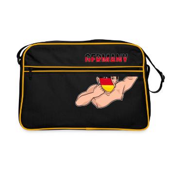 Germany Fan Gift Football Germany - Retro Bag - black/gold - Front