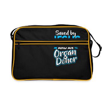 Organspender von Jesus Geschenk gerettet - Retro Tasche - Schwarz/Gold - Vorne