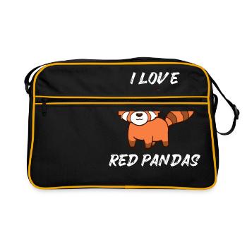Ours de chat doux Panda rouge Panda rouge - Sac Retro - noir/or - Devant