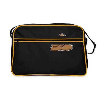 Dabbing dab dance shit poop emoticon gift - Retro Bag - black/gold - Front