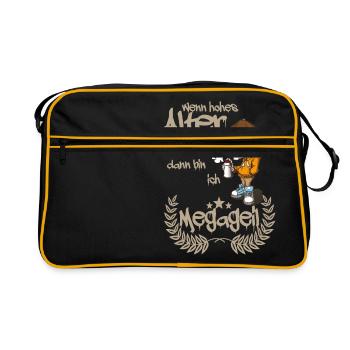 Wenn hohes Alter besser ist, dann ... - Retro Tasche - Schwarz/Gold - Vorne