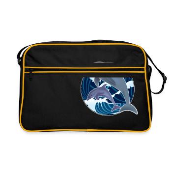 Delfin - Retro Tasche - Schwarz/Gold - Vorne