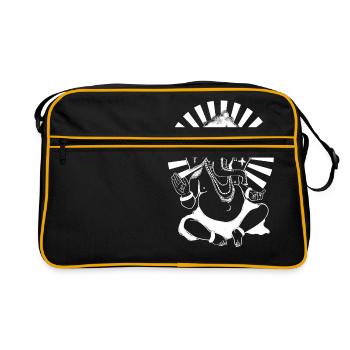 Yoga ganesha Mantra shanti Namaste shiva om Zen lo - Sac Retro - noir/or - Devant