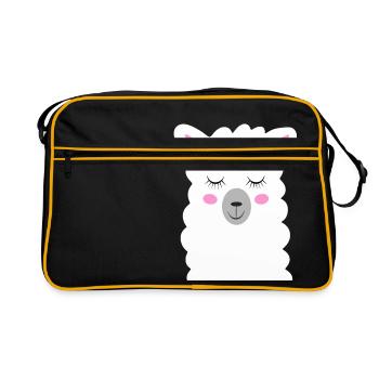 Lama - Retro Tasche - Schwarz/Gold - Vorne