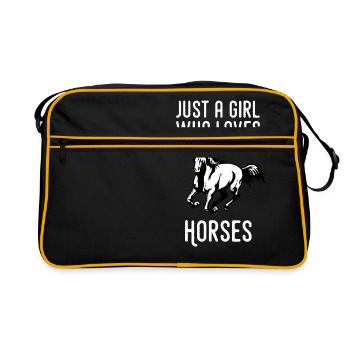 Horse equestrian equestrian pony equestrian sport dressage - Retro Bag - black/gold - Front
