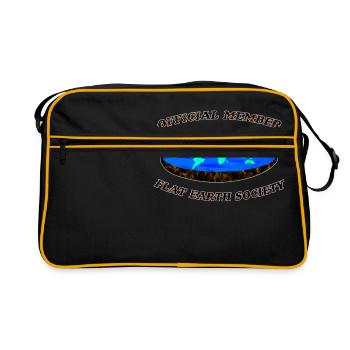 Mitglieder der Flachen erde - Retro Tasche - Schwarz/Gold - Vorne