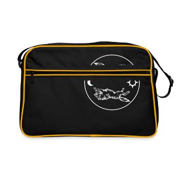 Wolf Hati et Skoll Sun Moon Contes nordiques - Sac Retro - noir/or - Devant