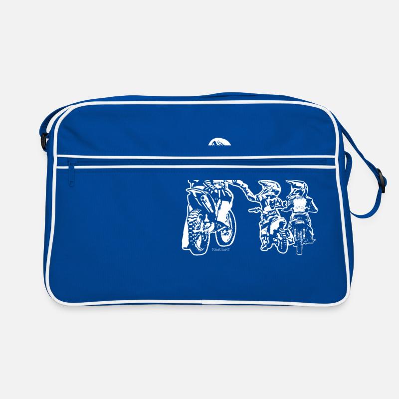 Biker Dad and Two Kids Retro Bag