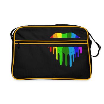 LGBTQ gay lesbian rainbow homosexual gay trans - Retro Bag - black/gold - Front
