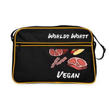 Anti Vegan Carnivore Meat Filet Gift - Retro Bag - black/gold - Front