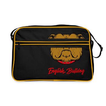 Englische Bulldogge - Retro Tasche - Schwarz/Gold - Vorne