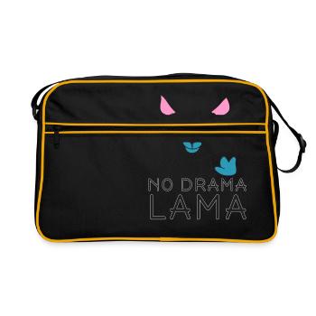 No Drama Llama - Kein Drama Lama - Lustig-Humor - Retro Tasche - Schwarz/Gold - Vorne