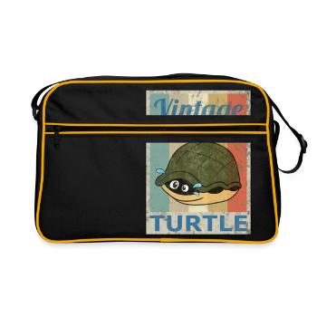 Tortue Vintage Style rétro Grunge Reptili - Sac Retro - noir/or - Devant