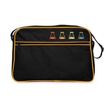 Distressed Science - Vintage Design - Retro Tasche - Schwarz/Gold - Vorne