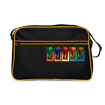 Elephants - Pop Art - Retro Bag - black/gold - Front