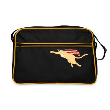 Volant chat animal miaou amérique usa - Sac Retro - noir/or - Devant