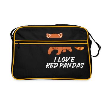 Ours de chat doux Panda rouge Panda rouge - Sac Retro - noir/or - Devant