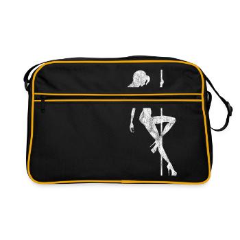 Poletänzerin Poledance Shirt Geschenk Lap Dance - Retro Tasche - Schwarz/Gold - Vorne