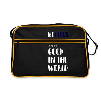 Be The Good In The World T-Shirt - Retro Bag - black/gold - Front