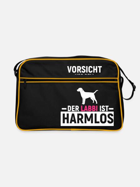 Labrador Retriever - Retro Tasche - Schwarz/Gold - Vorne