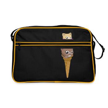 Crème glacée aux chats - Sac Retro - noir/or - Devant