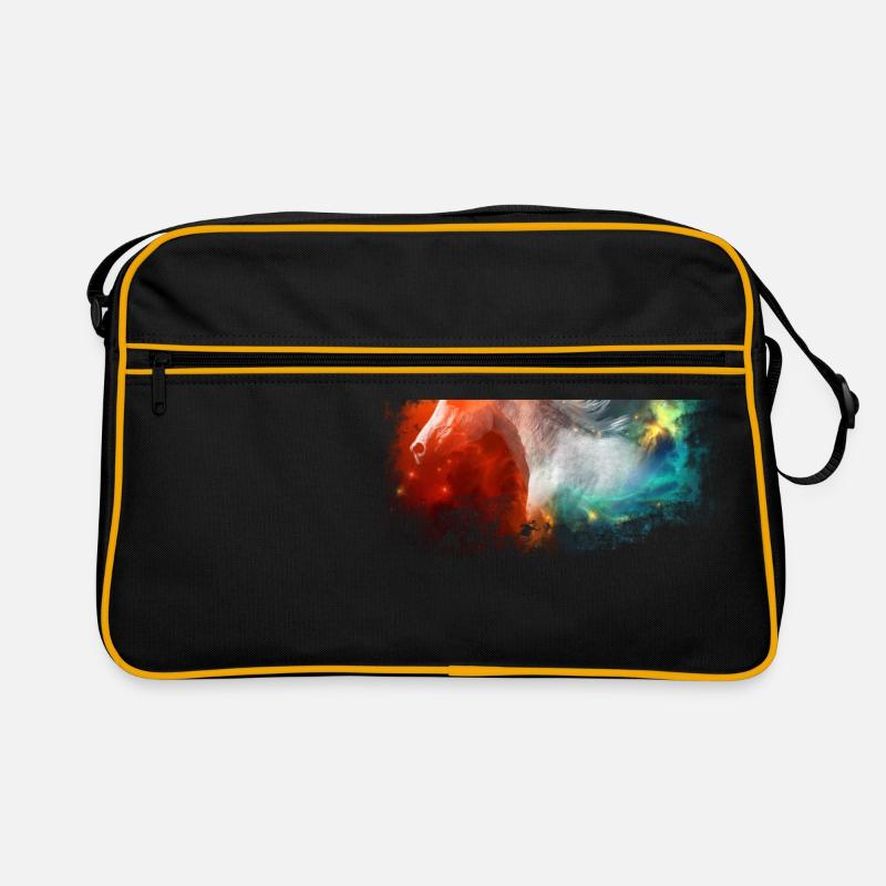 Pferd - Retro Tasche - Schwarz/Gold