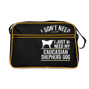 Kaukasischer Schäfer-Hundebesitzer Cool Dog Gift Idea - Retro Tasche - Schwarz/Gold - Vorne