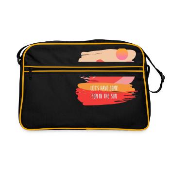 Sommer Spruch Surfen - Retro Tasche - Schwarz/Gold - Vorne