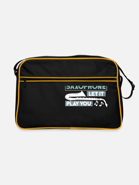 Saxophone gift idea for saxophonists - Retro Bag - black/gold - Front