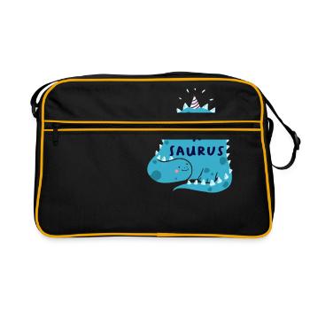4ème anniversaire anniversaire garçon dinosaure quatre - Sac Retro - noir/or - Devant