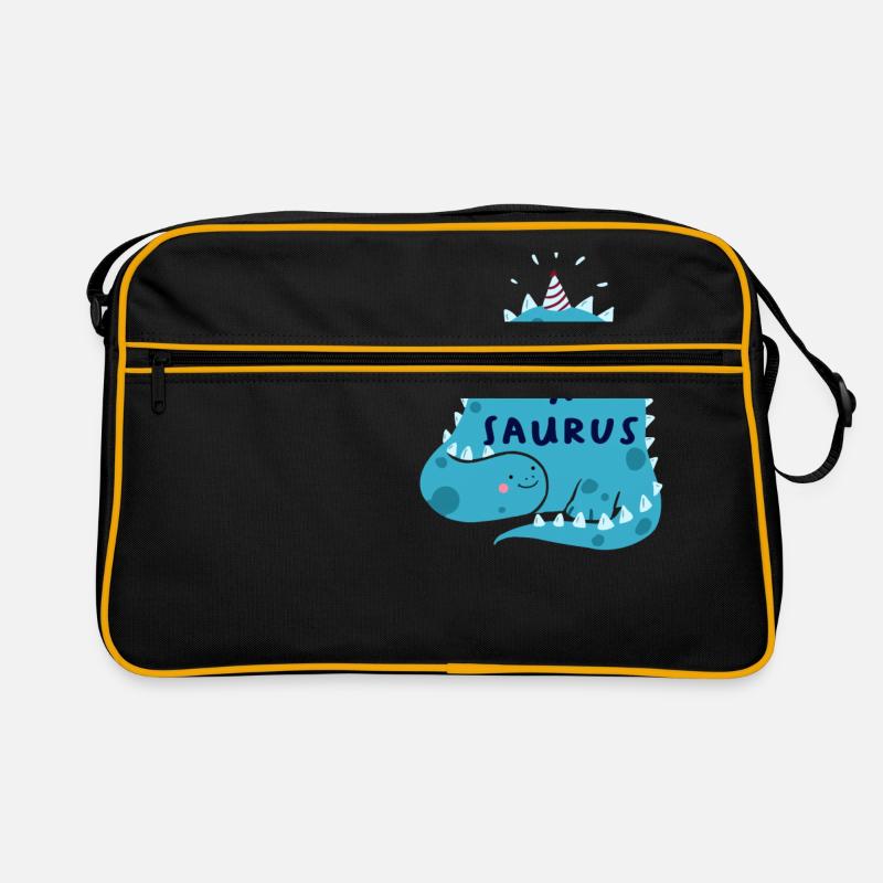 4th Birthday Birthday Boy Dinosaur Four Retro Bag