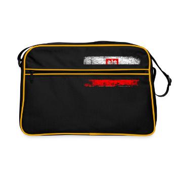 Polish Eagle Polnischer Stolz - Retro Tasche - Schwarz/Gold - Vorne