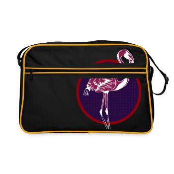Red flamingo - Retro Bag - black/gold - Front