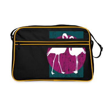 Flamingo couple - Retro Bag - black/gold - Front