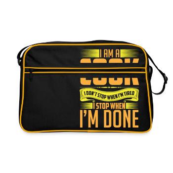 I am a Cook I stop when I'm done! - Retro Bag - black/gold - Front