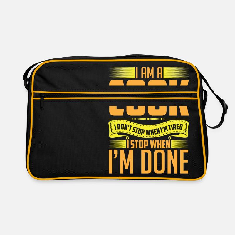 I am a Cook I stop when I'm done! - Retro Tasche - Schwarz/Gold