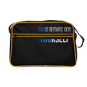 Believe In Yourself | Believe in yourself - Retro Bag - black/gold - Front