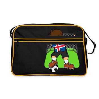 Ballon de football de l'Islande Dabbing Kid Island Island Football - Sac Retro - noir/or - Devant