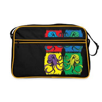 Octopus Pop Art - Sac Retro - noir/or - Devant