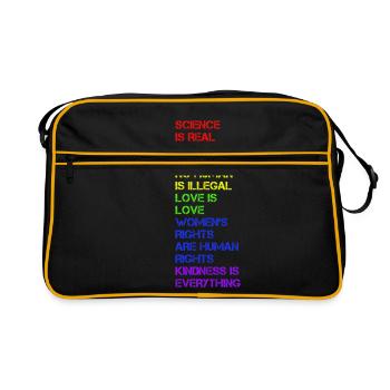 La science est réelle - LGBT - Sac Retro - noir/or - Devant