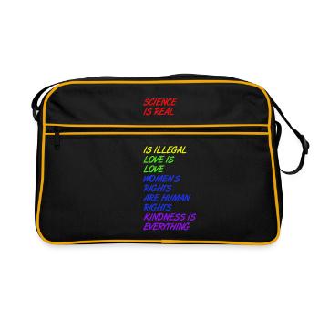 La science est réelle - LGBT - Sac Retro - noir/or - Devant