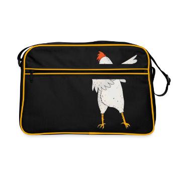 Dabbing cock animal dab move move gift - Retro Bag - black/gold - Front