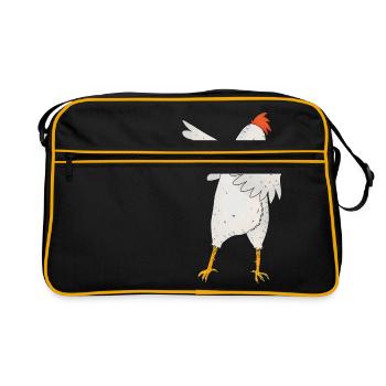 Dabbing cock animal dab move move gift - Retro Bag - black/gold - Front