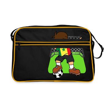 Soccer Soccer Ball Dabbing Kid Sénégalais - Sac Retro - noir/or - Devant