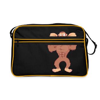 Bigfoot Sasquatch Yeti Shirt cadeau - Sac Retro - noir/or - Devant