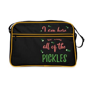 Je suis ici pour manger tous les cornichons - Sac Retro - noir/or - Devant