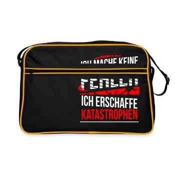Ich mache keine Fehler ich erschaffe Katastrophen - Retro Tasche - Schwarz/Gold - Vorne