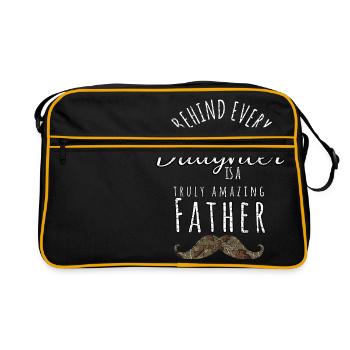 Vater und Tochter Design - Retro Tasche - Schwarz/Gold - Vorne